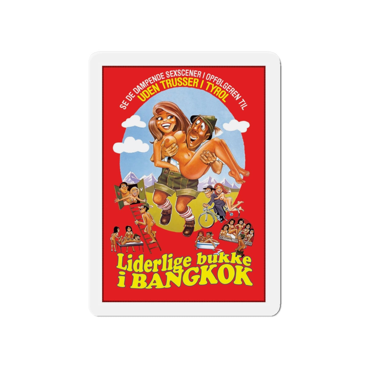 THREE BAVARIANS IN BANGKOK 1976 Movie Poster - Refrigerator Magnet-4" x 4"-The Sticker Space