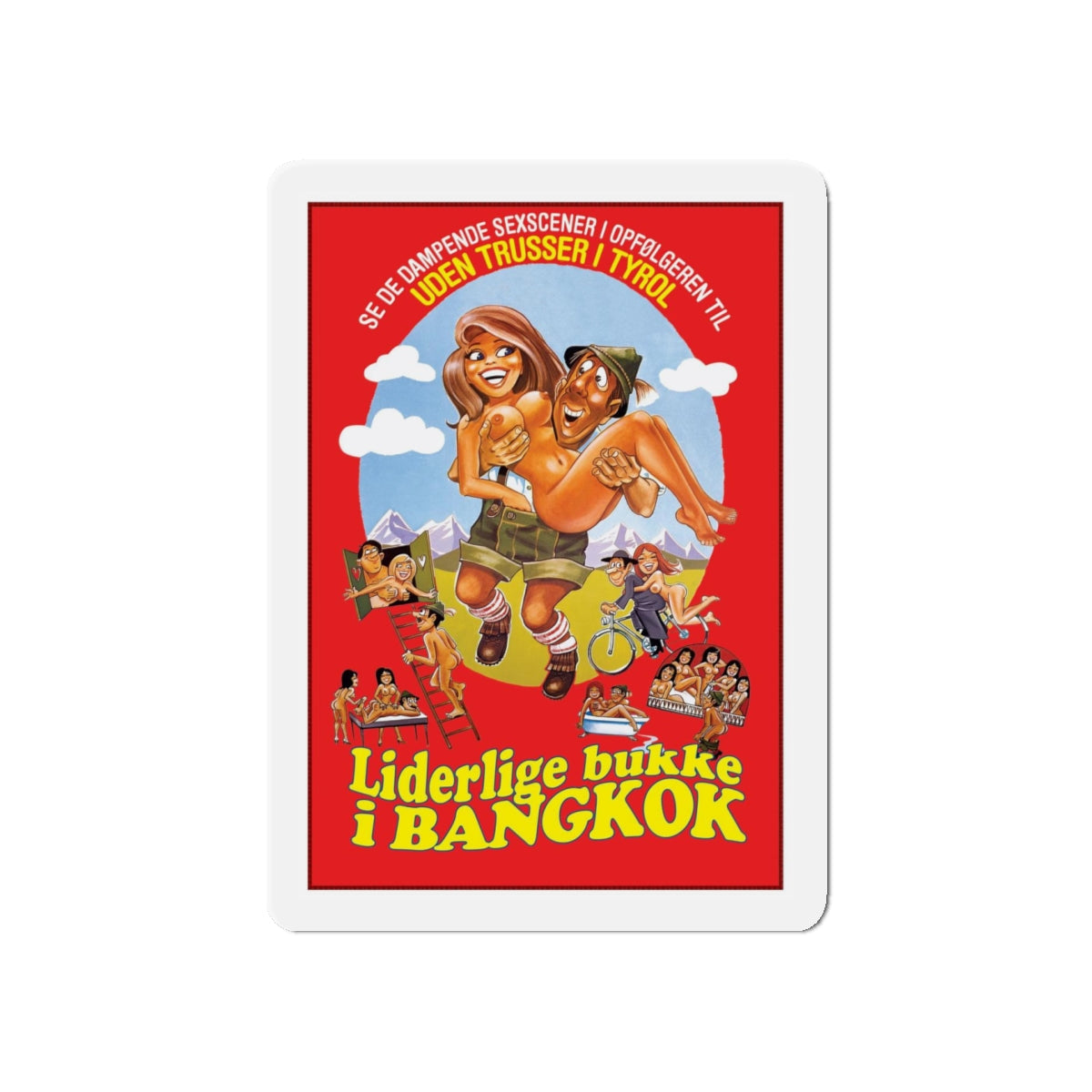 THREE BAVARIANS IN BANGKOK 1976 Movie Poster - Refrigerator Magnet-5" x 5"-The Sticker Space