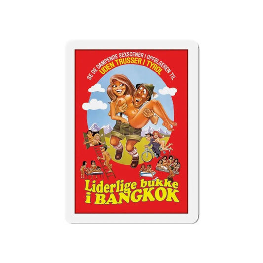THREE BAVARIANS IN BANGKOK 1976 Movie Poster - Refrigerator Magnet 6 Inch Die-Cut - The Sticker Space