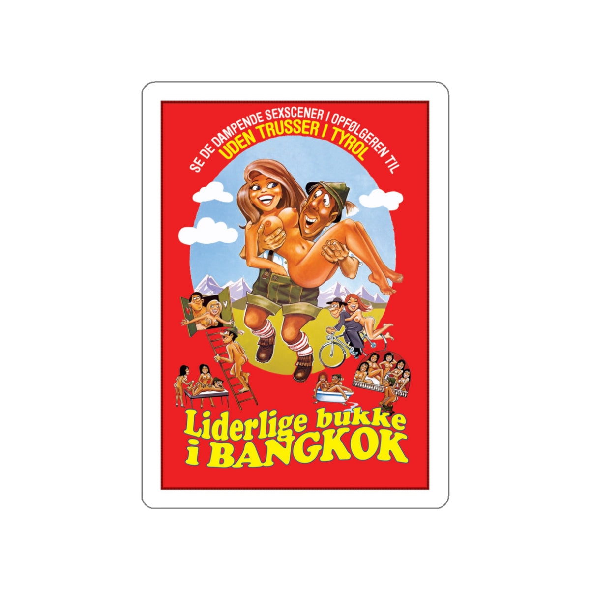 THREE BAVARIANS IN BANGKOK 1976 Movie Poster STICKER Vinyl Die-Cut Decal-White-The Sticker Space