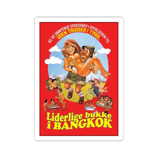 THREE BAVARIANS IN BANGKOK 1976 Movie Poster - STICKER Vinyl Kiss-Cut Decal 2 Inch White - The Sticker Space