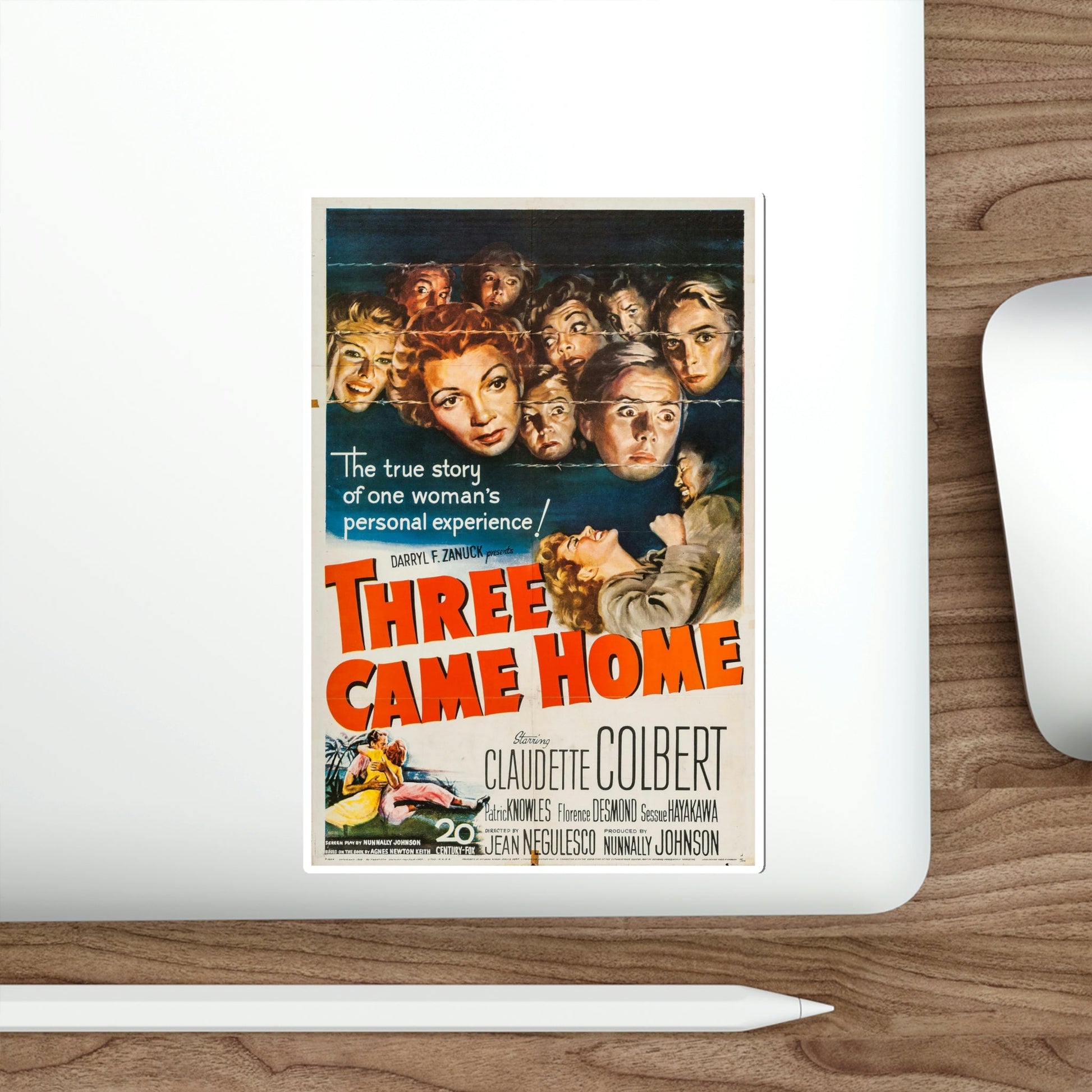 Three Came Home 1950 Movie Poster STICKER Vinyl Die-Cut Decal-The Sticker Space
