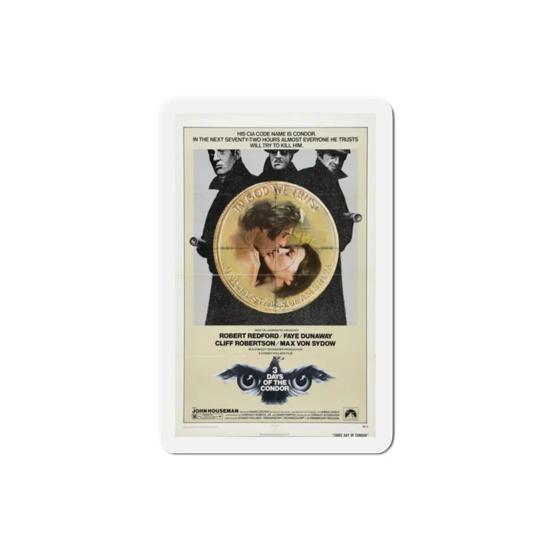 Three Days of the Condor 1975 Movie Poster Refrigerator Magnet 2 Inch - The Sticker Space