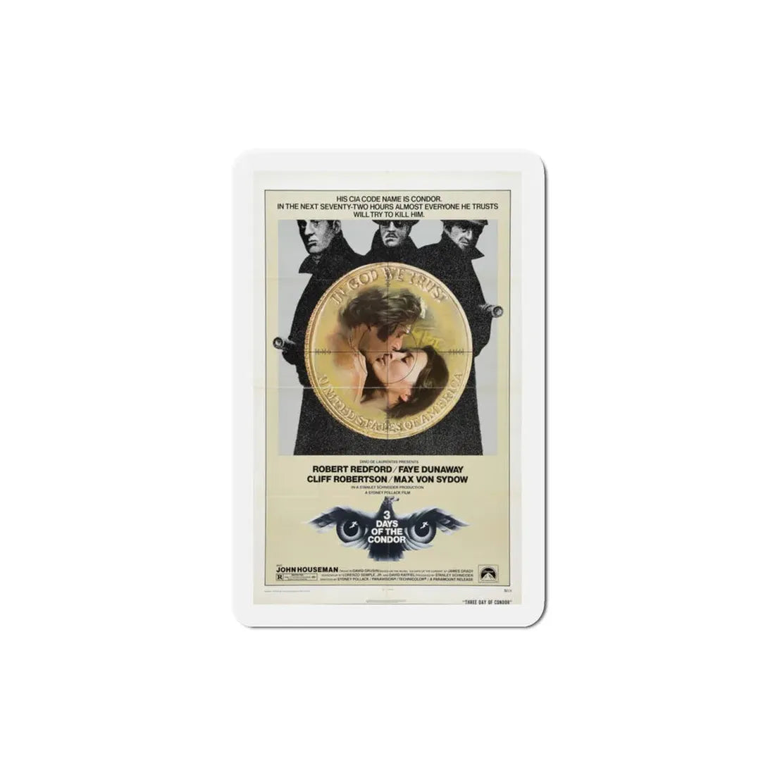 Three Days of the Condor 1975 Movie Poster Refrigerator Magnet 3 Inch - The Sticker Space