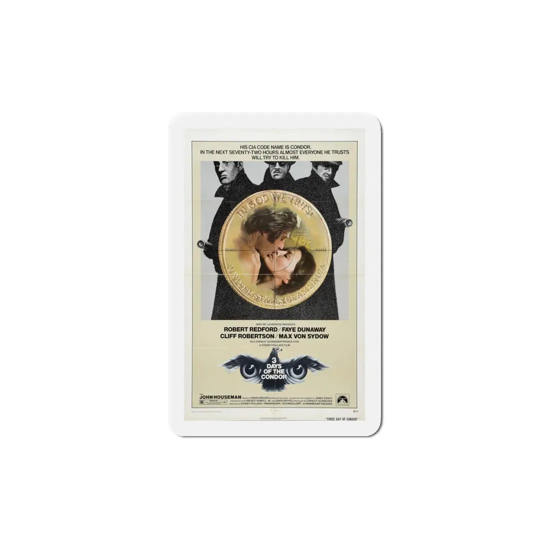 Three Days of the Condor 1975 Movie Poster Refrigerator Magnet 6 Inch - The Sticker Space