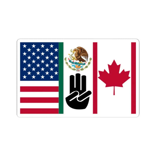 Three Finger Salute Flag Canada Mexico and the United States (United States) STICKER Vinyl Kiss-Cut Decal 2 Inch White - The Sticker Space