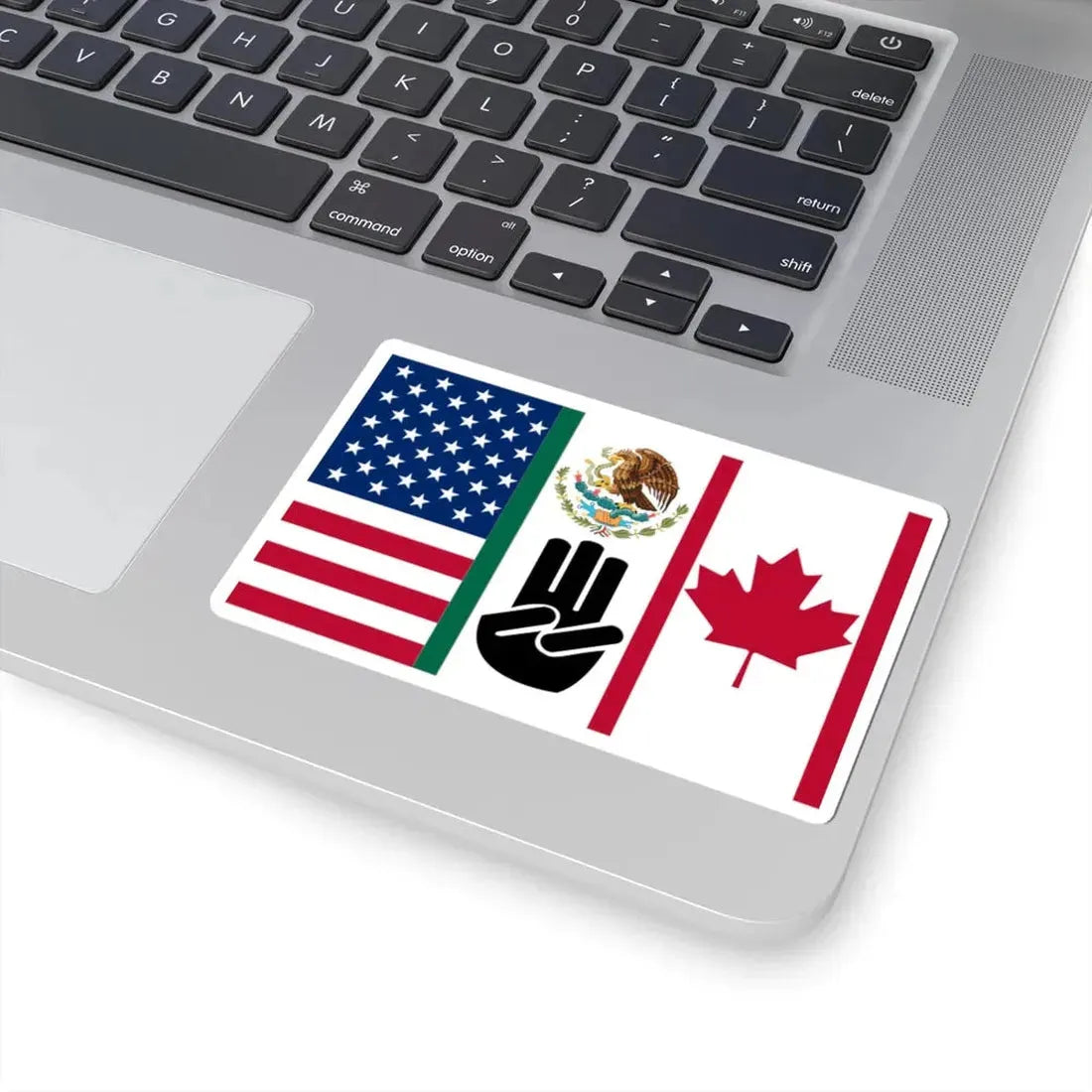 Three Finger Salute Flag Canada Mexico and the United States (United States) STICKER Vinyl Kiss-Cut Decal - The Sticker Space