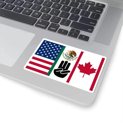Three Finger Salute Flag Canada Mexico and the United States (United States) STICKER Vinyl Kiss-Cut Decal - The Sticker Space