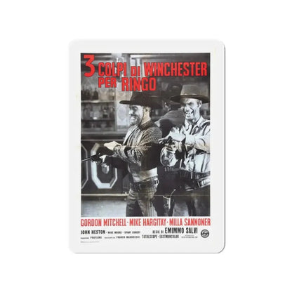 THREE GRAVES FOR A WINCHESTER 1966 Movie Poster - Refrigerator Magnet 3 Inch Die-Cut - The Sticker Space
