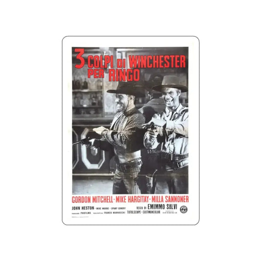 THREE GRAVES FOR A WINCHESTER 1966 Movie Poster STICKER Vinyl Die-Cut Decal 2 Inch - The Sticker Space