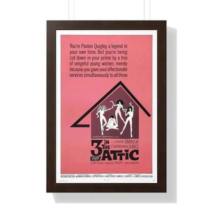 THREE IN THE ATTIC 1968 - Framed Movie Poster 16″ x 24″ Walnut - The Sticker Space