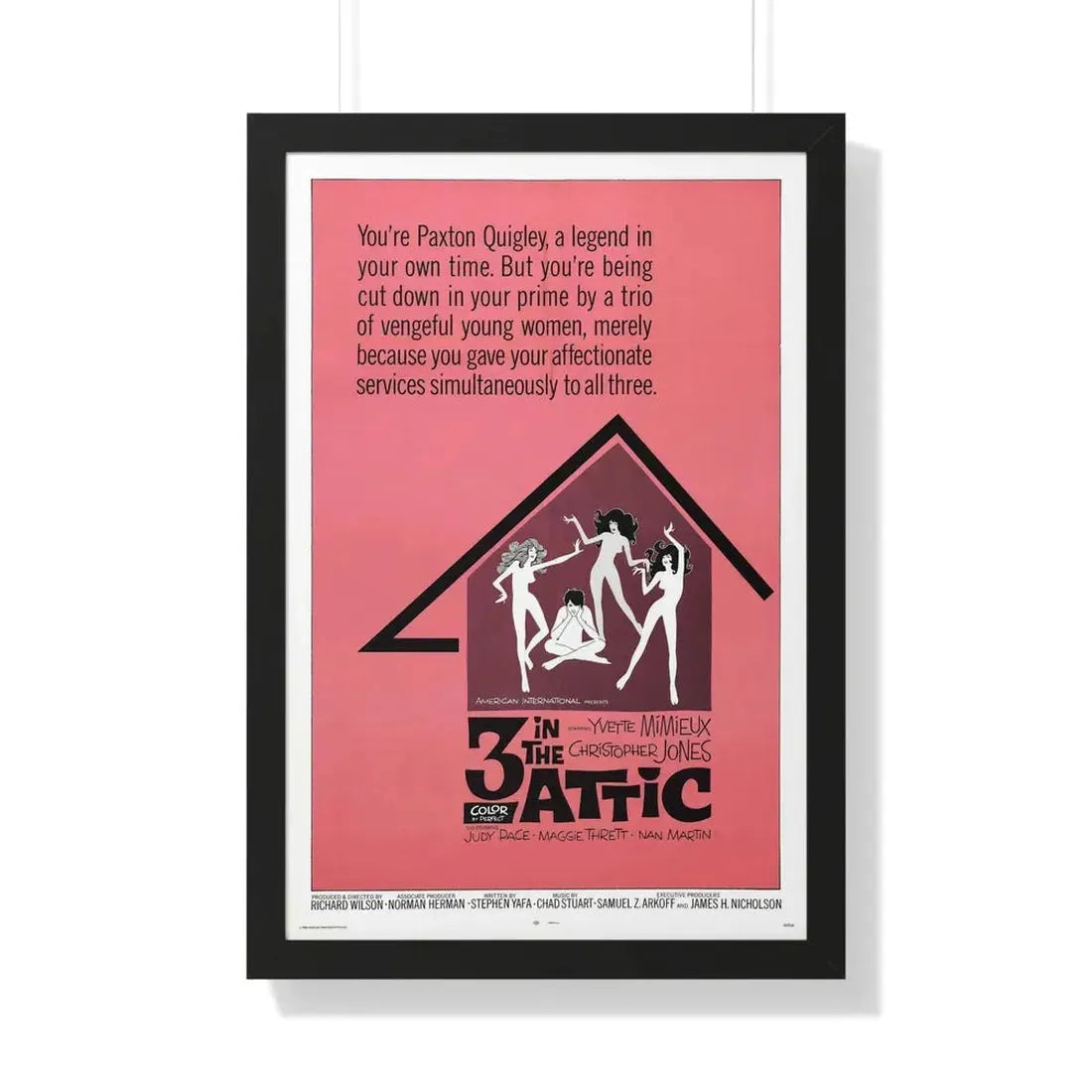 THREE IN THE ATTIC 1968 - Framed Movie Poster 20" x 30" Black - The Sticker Space