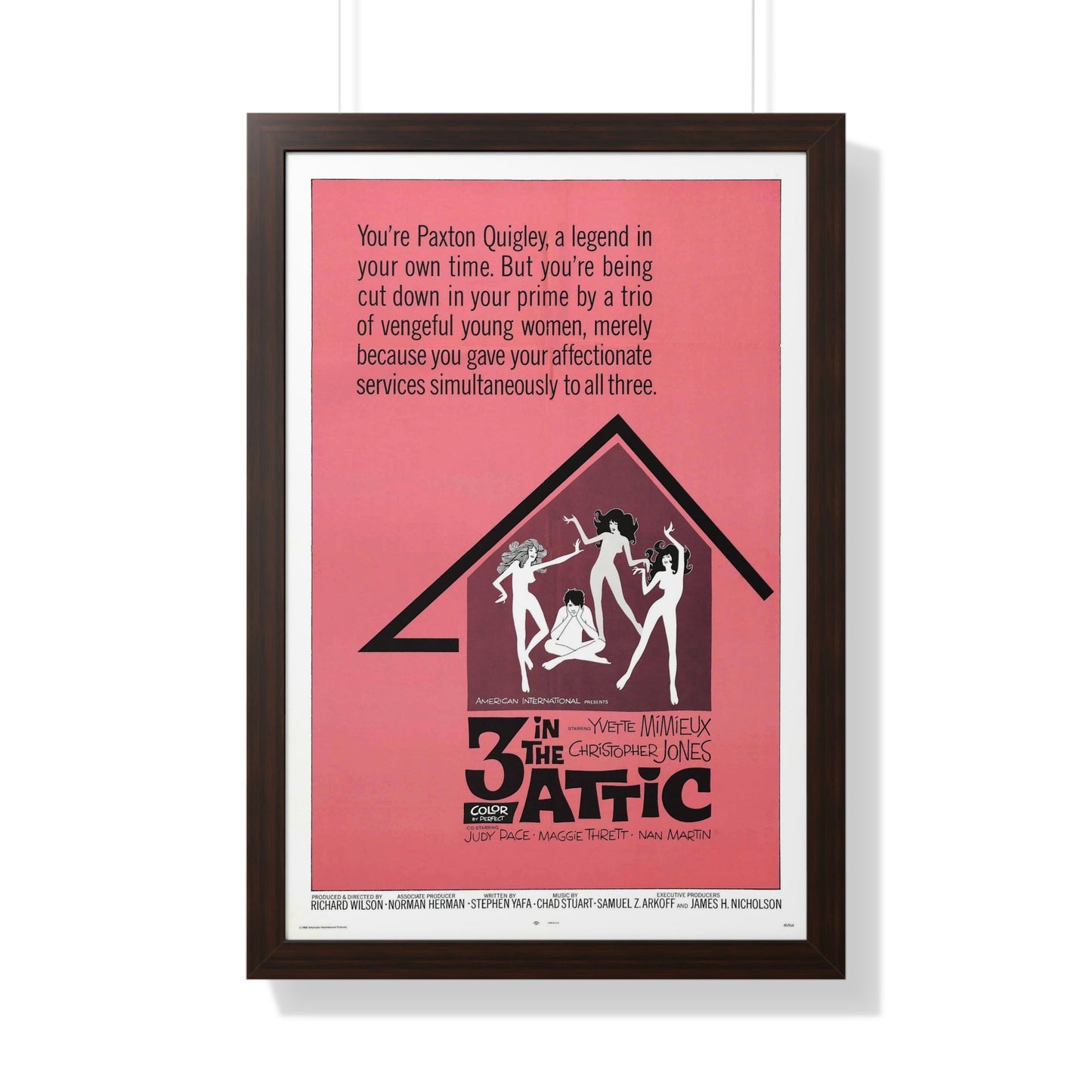 THREE IN THE ATTIC 1968 - Framed Movie Poster-20" x 30"-The Sticker Space