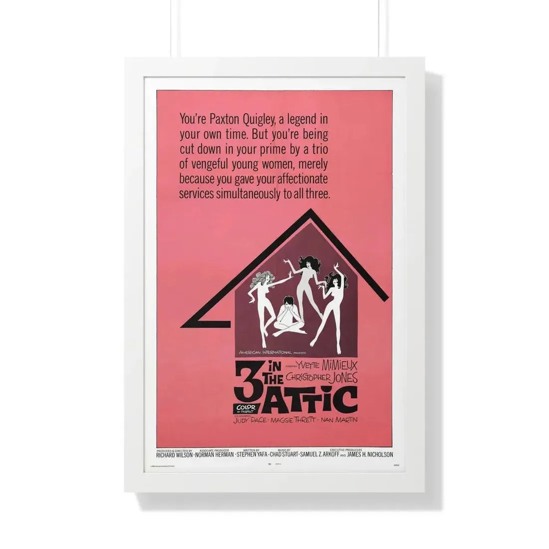 THREE IN THE ATTIC 1968 - Framed Movie Poster 20" x 30" White - The Sticker Space