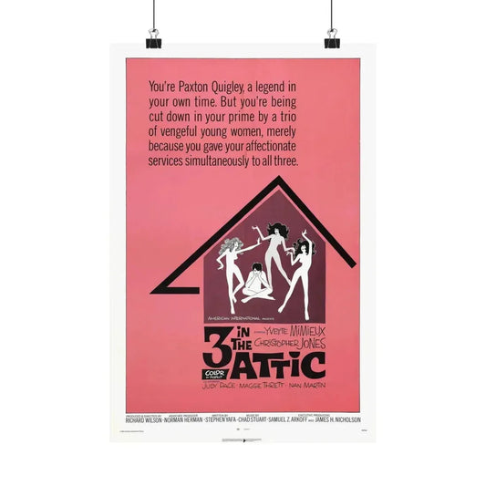 THREE IN THE ATTIC 1968 - Paper Movie Poster 12″ x 18″ Matte - The Sticker Space