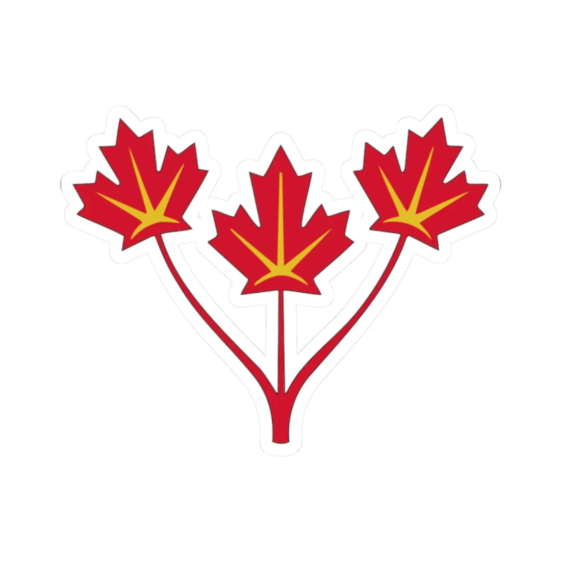 Three maple leaves of Canada (Canada) (Coat of Arms) STICKER Vinyl Kiss-Cut Decal 2 Inch White - The Sticker Space