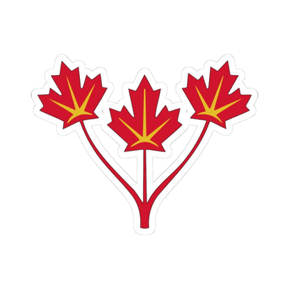 Three maple leaves of Canada (Canada) (Coat of Arms) STICKER Vinyl Kiss-Cut Decal 3 Inch White - The Sticker Space