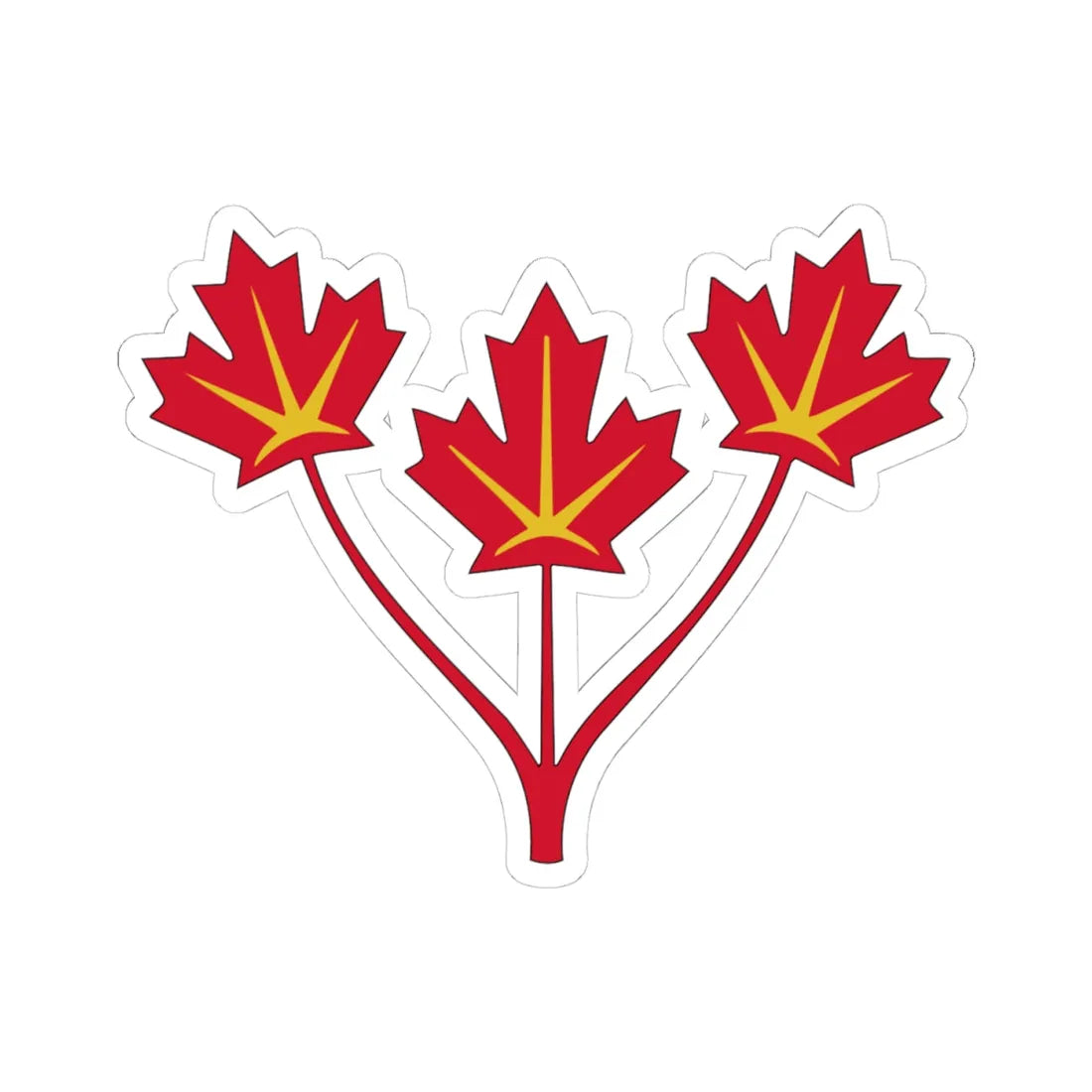Three maple leaves of Canada (Canada) (Coat of Arms) STICKER Vinyl Kiss-Cut Decal 4 Inch White - The Sticker Space