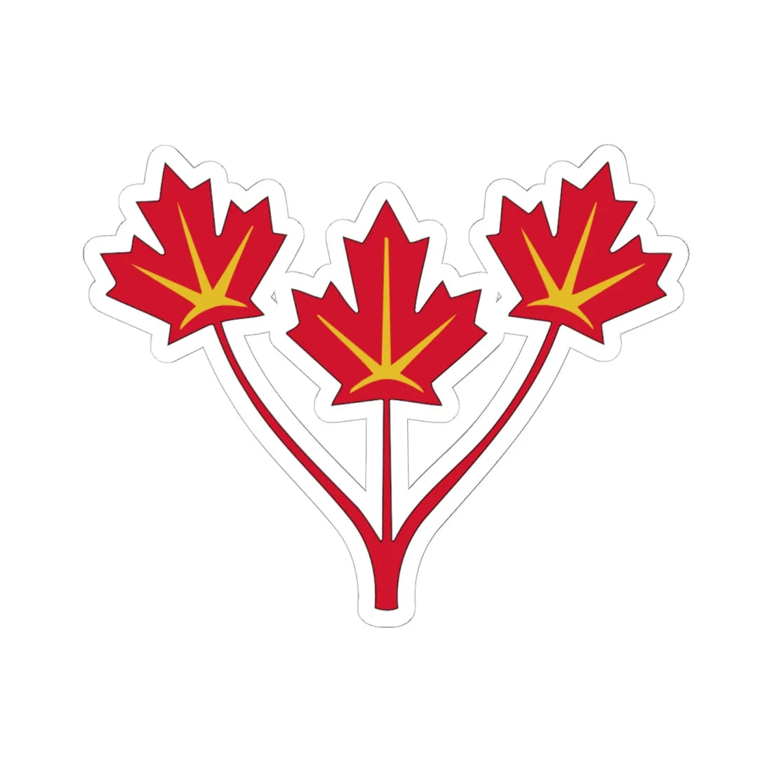 Three maple leaves of Canada (Canada) (Coat of Arms) STICKER Vinyl Kiss-Cut Decal 6 Inch White - The Sticker Space