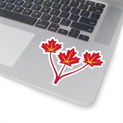 Three maple leaves of Canada (Canada) (Coat of Arms) STICKER Vinyl Kiss-Cut Decal - The Sticker Space
