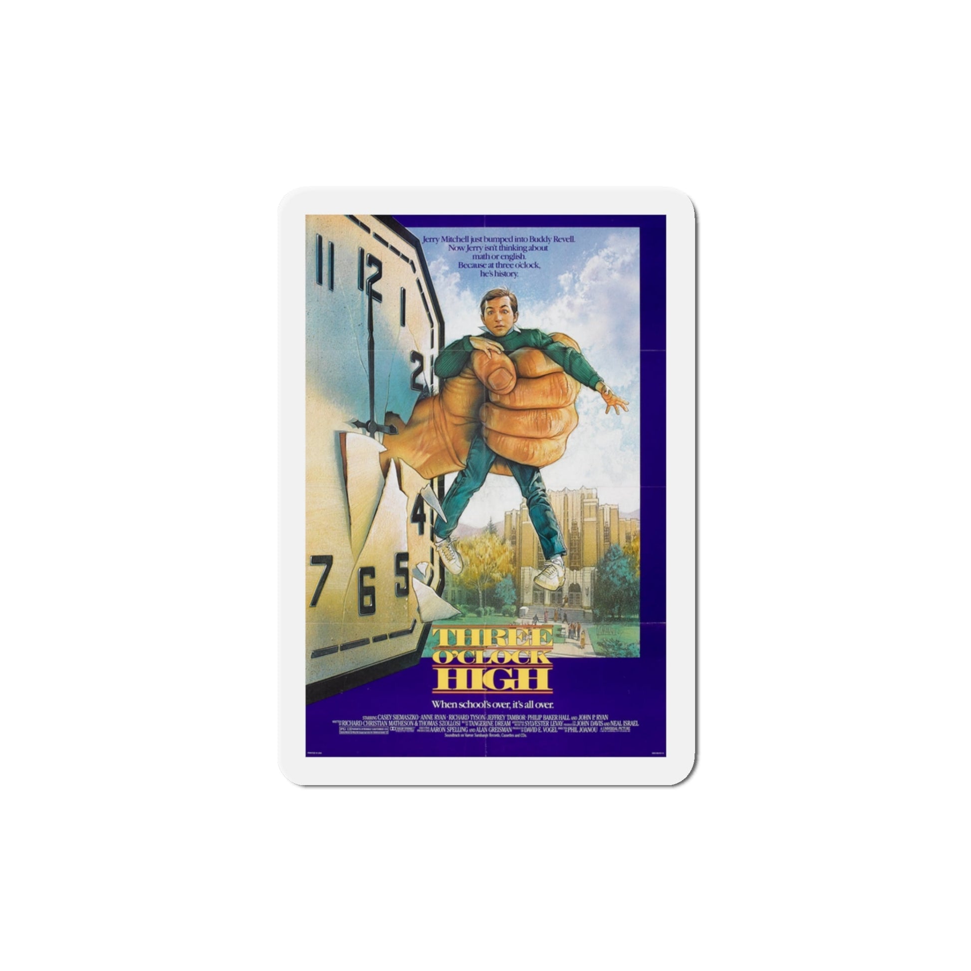 Three O' Clock High 1987 Movie Poster Die-Cut Magnet-3" x 3"-The Sticker Space
