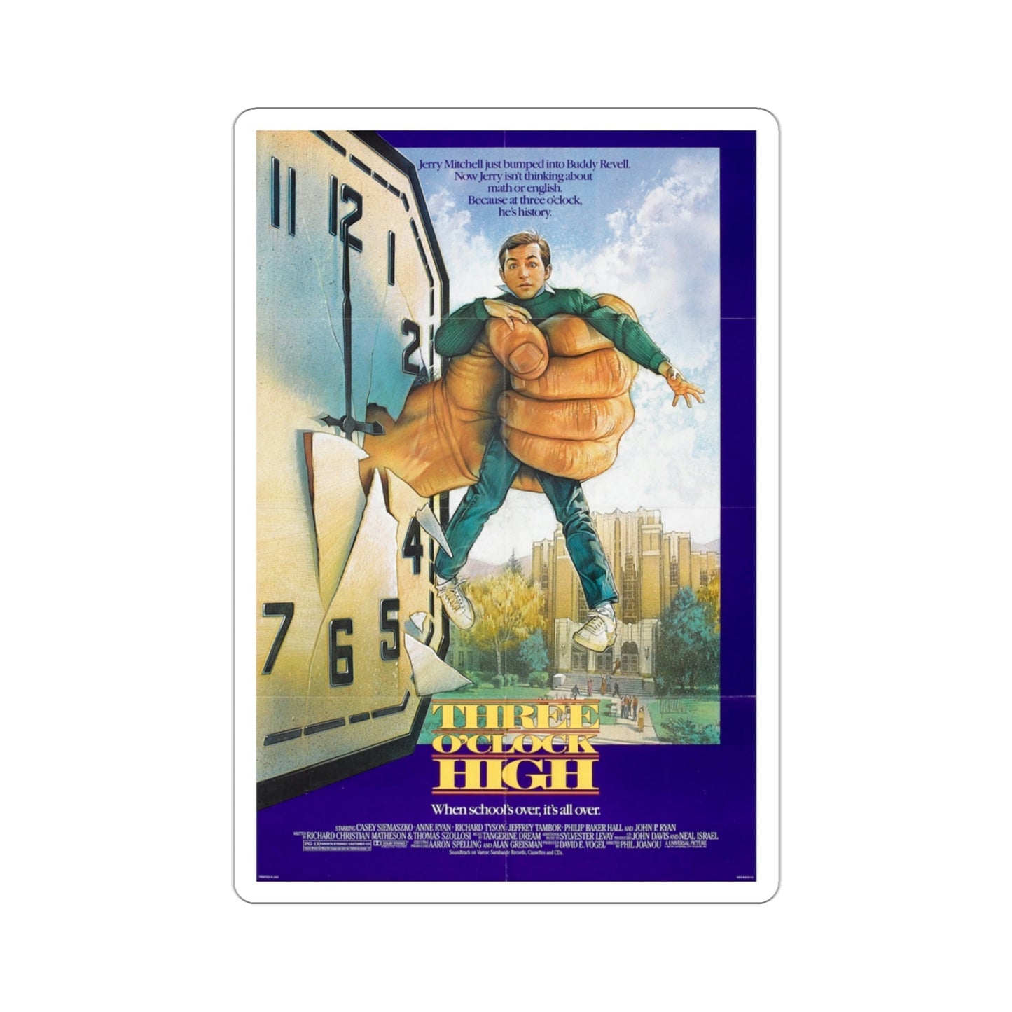 Three O' Clock High 1987 Movie Poster STICKER Vinyl Die-Cut Decal-3 Inch-The Sticker Space