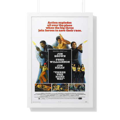 THREE THE HARD WAY 1974 - Framed Movie Poster-20" x 30"-The Sticker Space