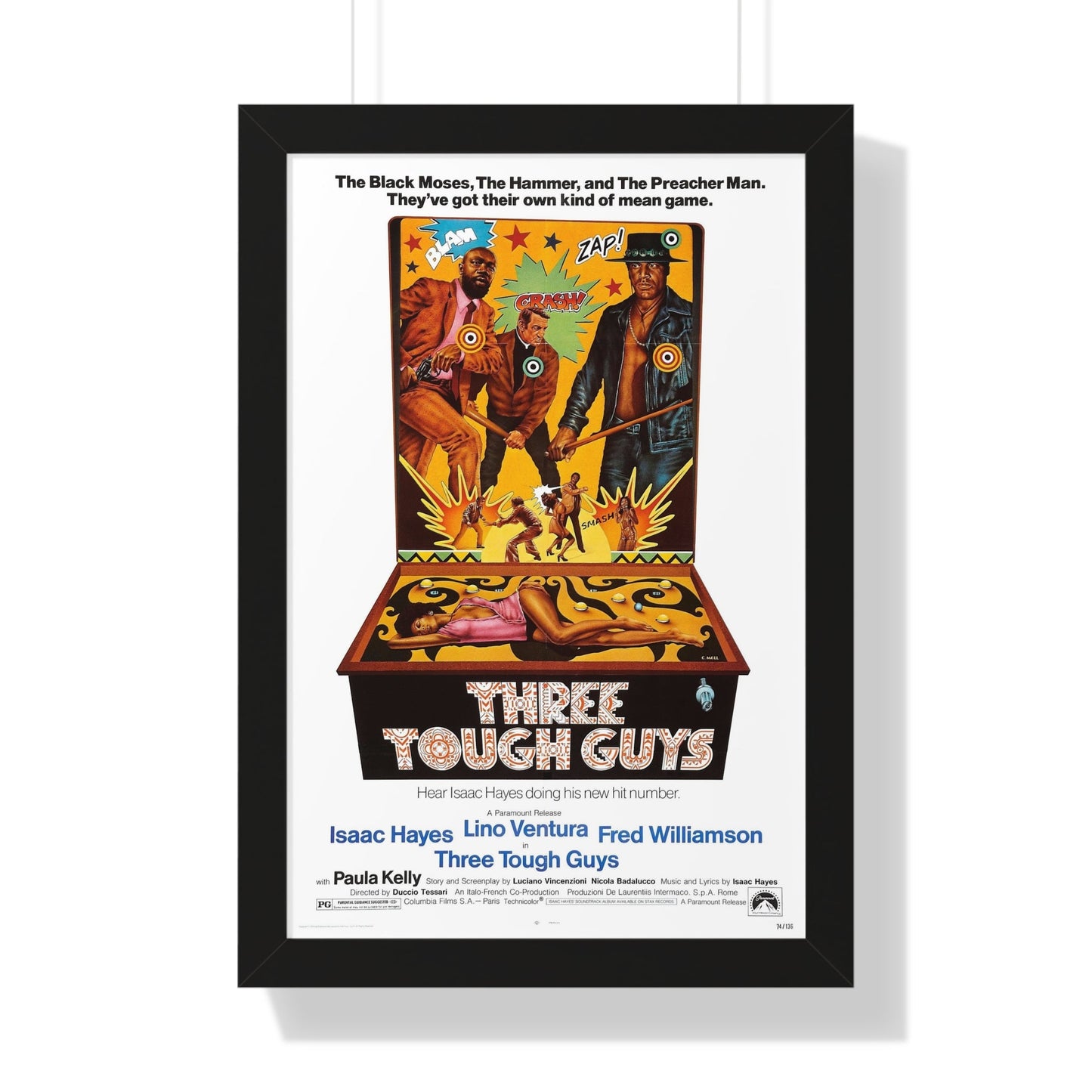 THREE TOUGH GUYS 1974 - Framed Movie Poster-16″ x 24″-The Sticker Space