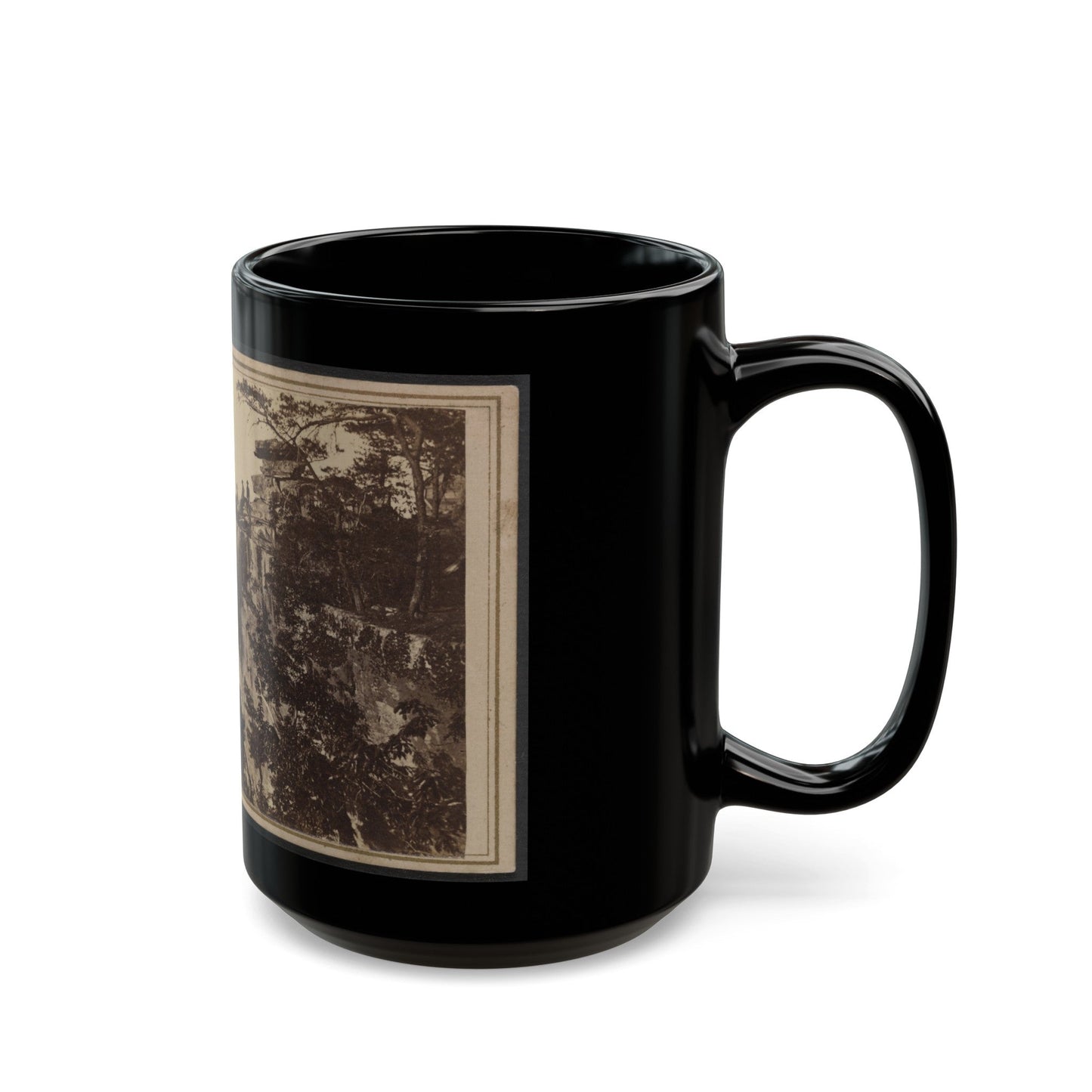 Three Unidentified Soldiers At Point Lookout, Tennessee (U.S. Civil War) Black Coffee Mug-The Sticker Space