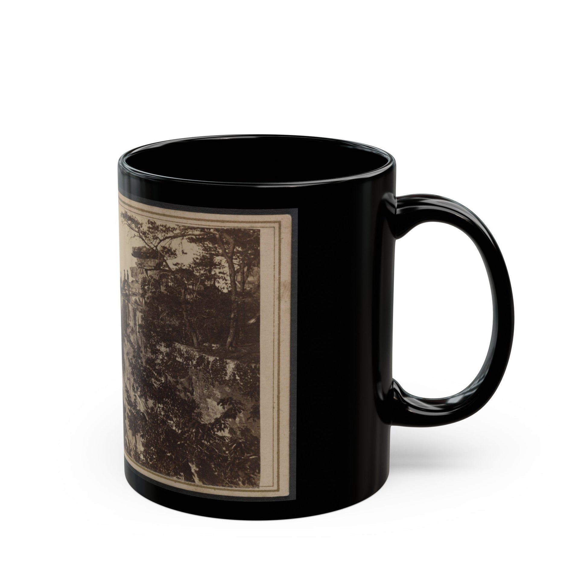 Three Unidentified Soldiers At Point Lookout, Tennessee (U.S. Civil War) Black Coffee Mug-The Sticker Space