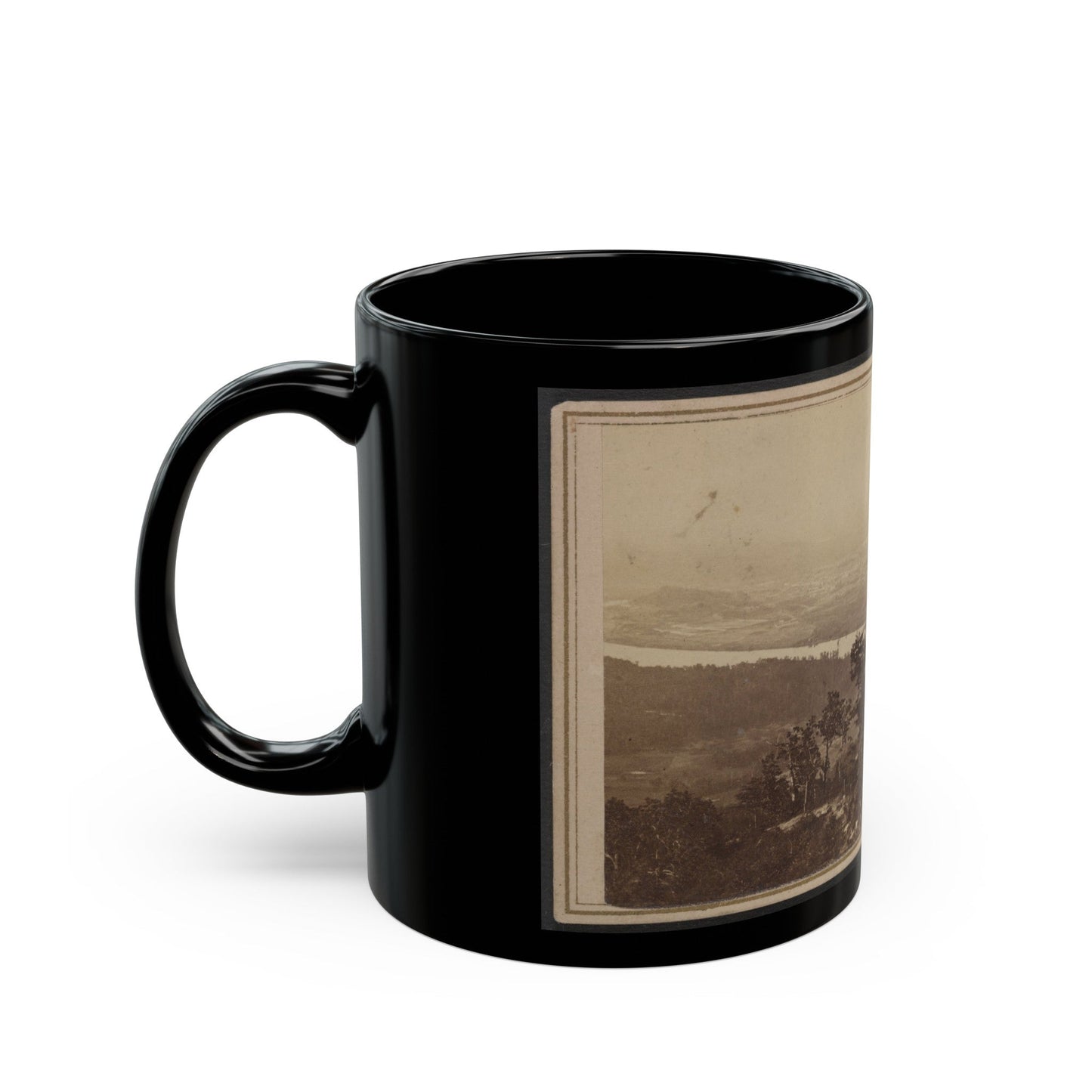 Three Unidentified Soldiers At Point Lookout, Tennessee (U.S. Civil War) Black Coffee Mug-The Sticker Space