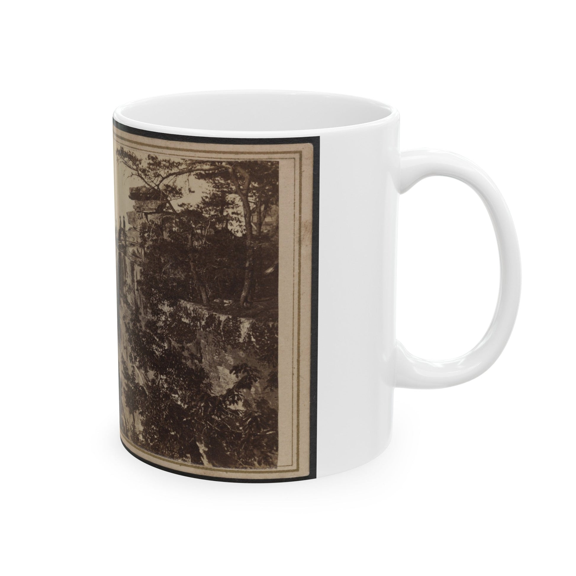 Three Unidentified Soldiers At Point Lookout, Tennessee (U.S. Civil War) White Coffee Mug-The Sticker Space