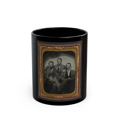 Three Unidentified Soldiers In Confederate Uniforms (1) (U.S. Civil War) Black Coffee Mug-11oz-The Sticker Space