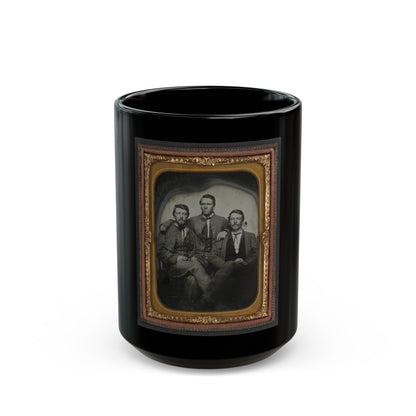 Three Unidentified Soldiers In Confederate Uniforms (1) (U.S. Civil War) Black Coffee Mug-15oz-The Sticker Space