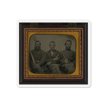 Three Unidentified Soldiers In Union Uniform With Swords And Revolver (U.S. Civil War) Refrigerator Magnet-6 × 6"-The Sticker Space