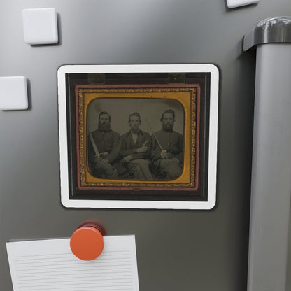 Three Unidentified Soldiers In Union Uniform With Swords And Revolver (U.S. Civil War) Refrigerator Magnet-The Sticker Space