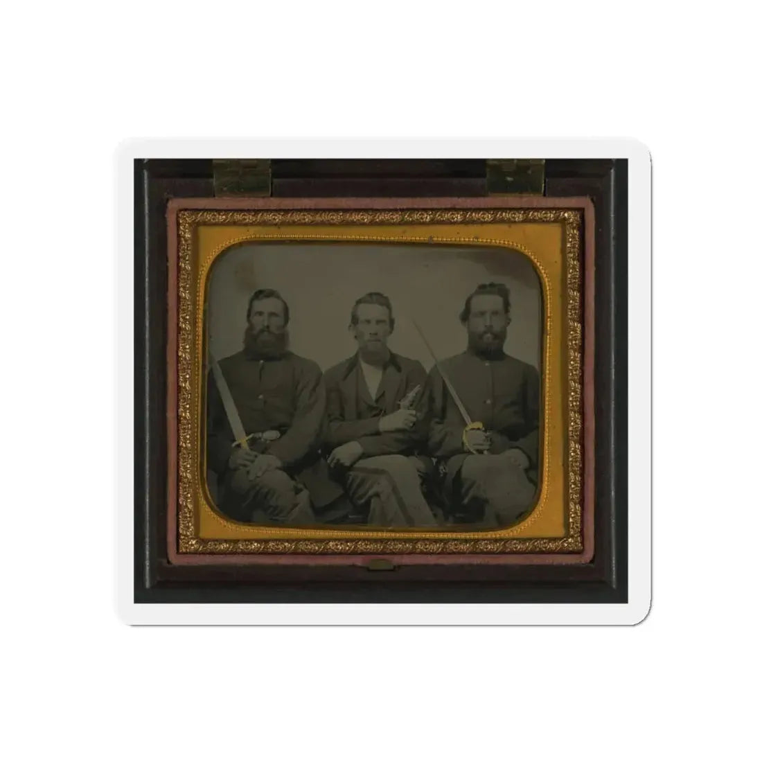 Three Unidentified Soldiers In Union Uniform With Swords And Revolver (U.S. Civil War) Refrigerator Magnet 5 Inch Die-Cut - The Sticker Space