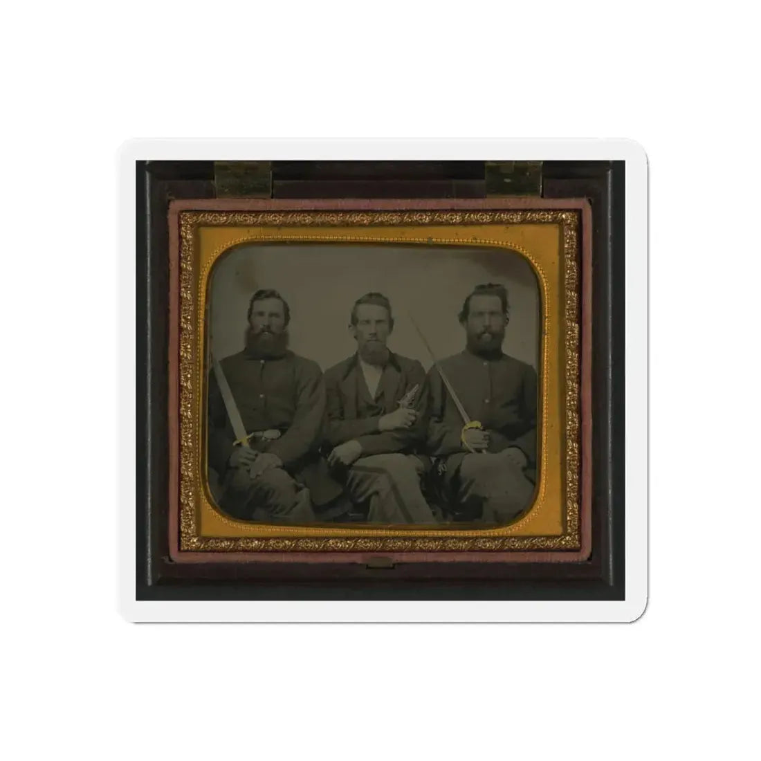Three Unidentified Soldiers In Union Uniform With Swords And Revolver (U.S. Civil War) Refrigerator Magnet 6 Inch Die-Cut - The Sticker Space