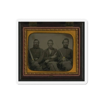 Three Unidentified Soldiers In Union Uniform With Swords And Revolver (U.S. Civil War) Refrigerator Magnet 6 Inch Die-Cut - The Sticker Space