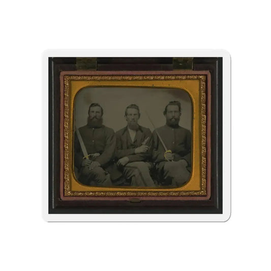 Three Unidentified Soldiers In Union Uniform With Swords And Revolver (U.S. Civil War) Refrigerator Magnet 6 Inch Die-Cut - The Sticker Space