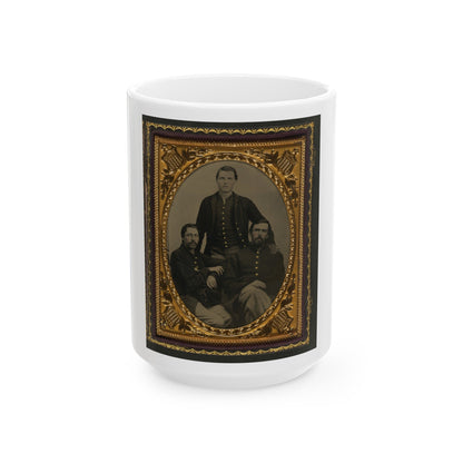 Three Unidentified Soldiers In Union Uniforms (U.S. Civil War) White Coffee Mug-15oz-The Sticker Space