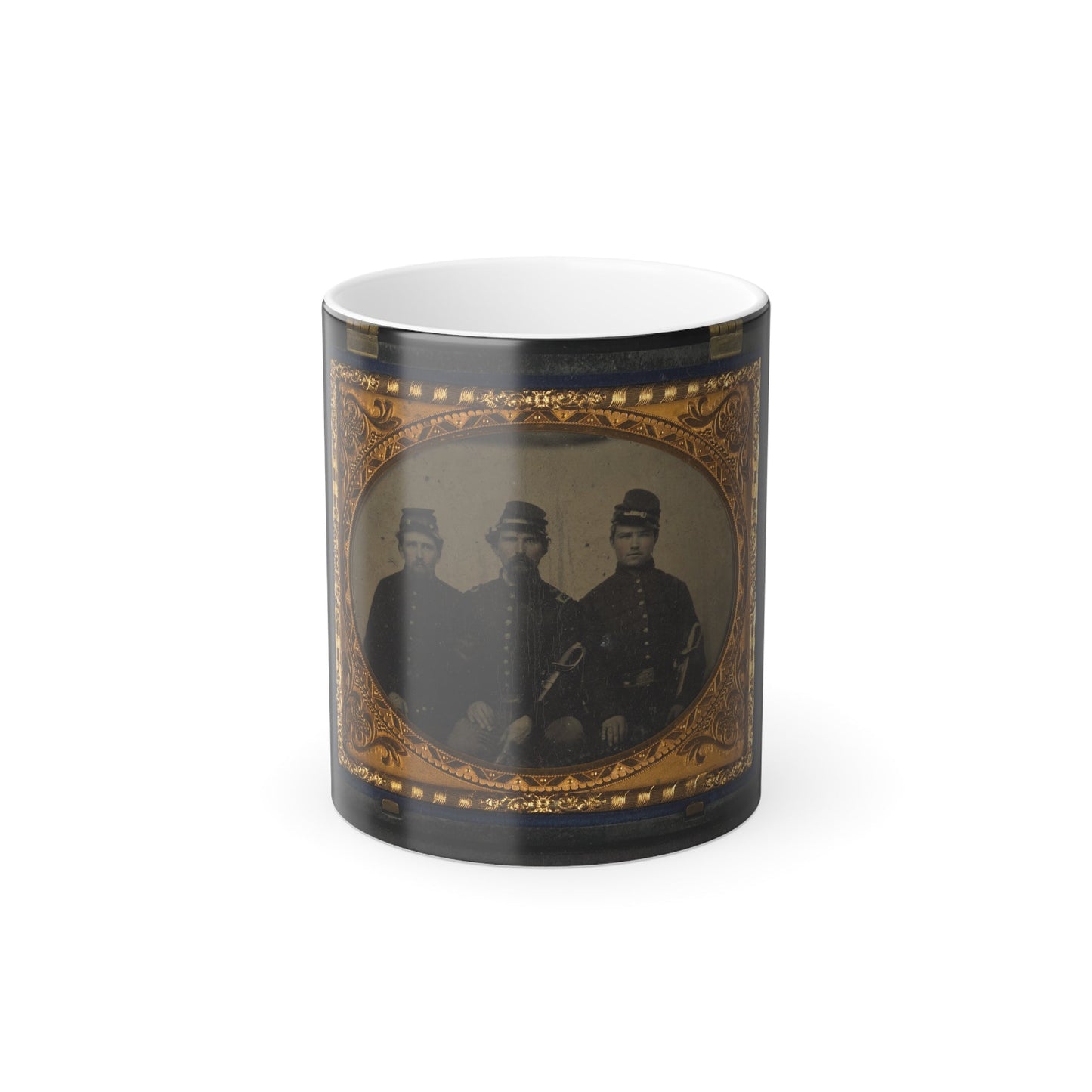 Three Unidentified Soldiers in Union Uniforms With Swords (U.S. Civil War) Color Morphing Mug 11oz-11oz-The Sticker Space