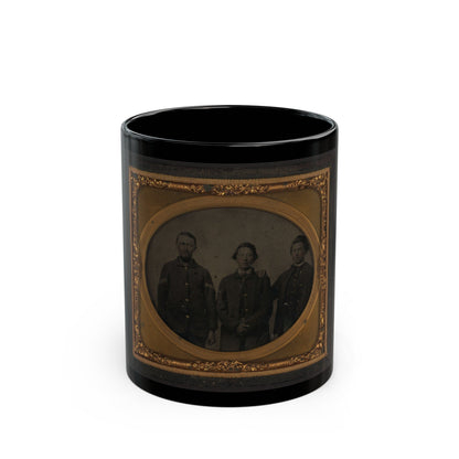 Three Unidentified Soldiers In Union Uniforms(2) (U.S. Civil War) Black Coffee Mug-11oz-The Sticker Space