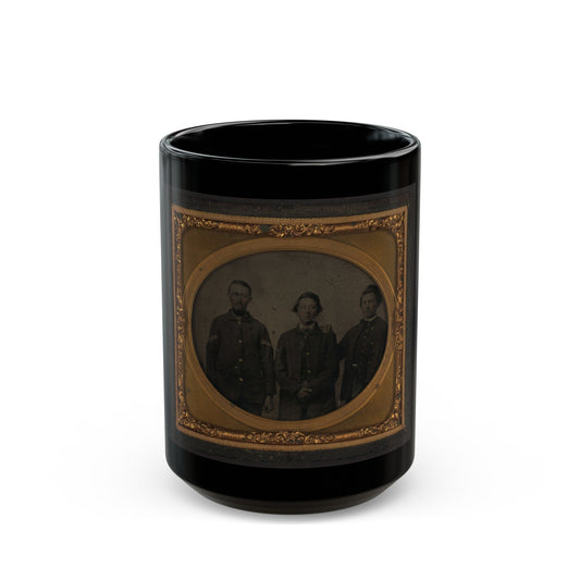 Three Unidentified Soldiers In Union Uniforms(2) (U.S. Civil War) Black Coffee Mug-15oz-The Sticker Space