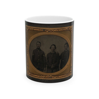 Three Unidentified Soldiers In Union Uniforms(2) (U.S. Civil War) White Coffee Mug-11oz-The Sticker Space