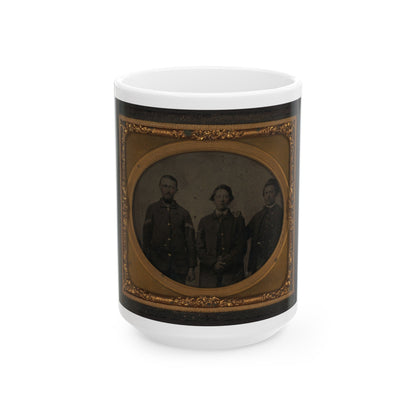 Three Unidentified Soldiers In Union Uniforms(2) (U.S. Civil War) White Coffee Mug-15oz-The Sticker Space