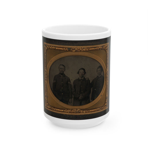 Three Unidentified Soldiers In Union Uniforms(2) (U.S. Civil War) White Coffee Mug-15oz-The Sticker Space