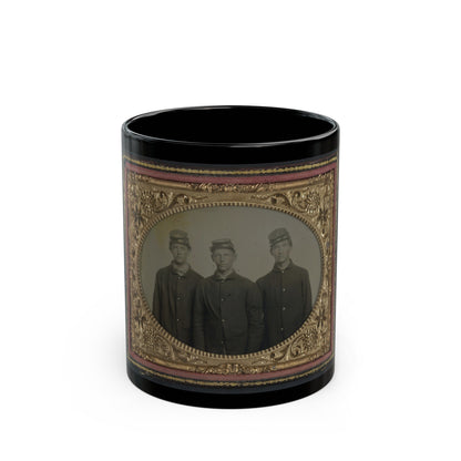 Three Unidentified Soldiers In Union Uniforms(3) (U.S. Civil War) Black Coffee Mug-11oz-The Sticker Space