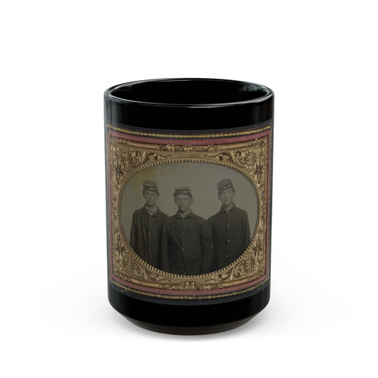 Three Unidentified Soldiers In Union Uniforms(3) (U.S. Civil War) Black Coffee Mug-15oz-The Sticker Space