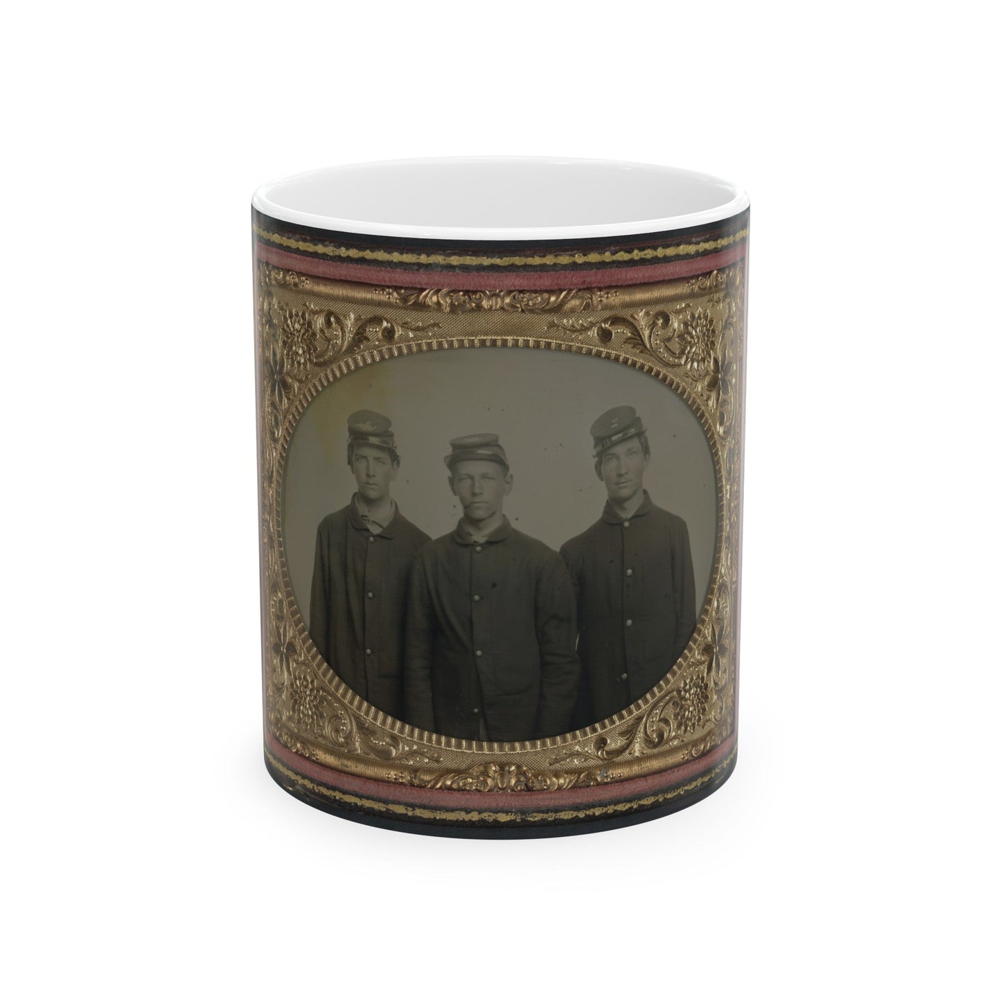 Three Unidentified Soldiers In Union Uniforms(3) (U.S. Civil War) White Coffee Mug-11oz-The Sticker Space